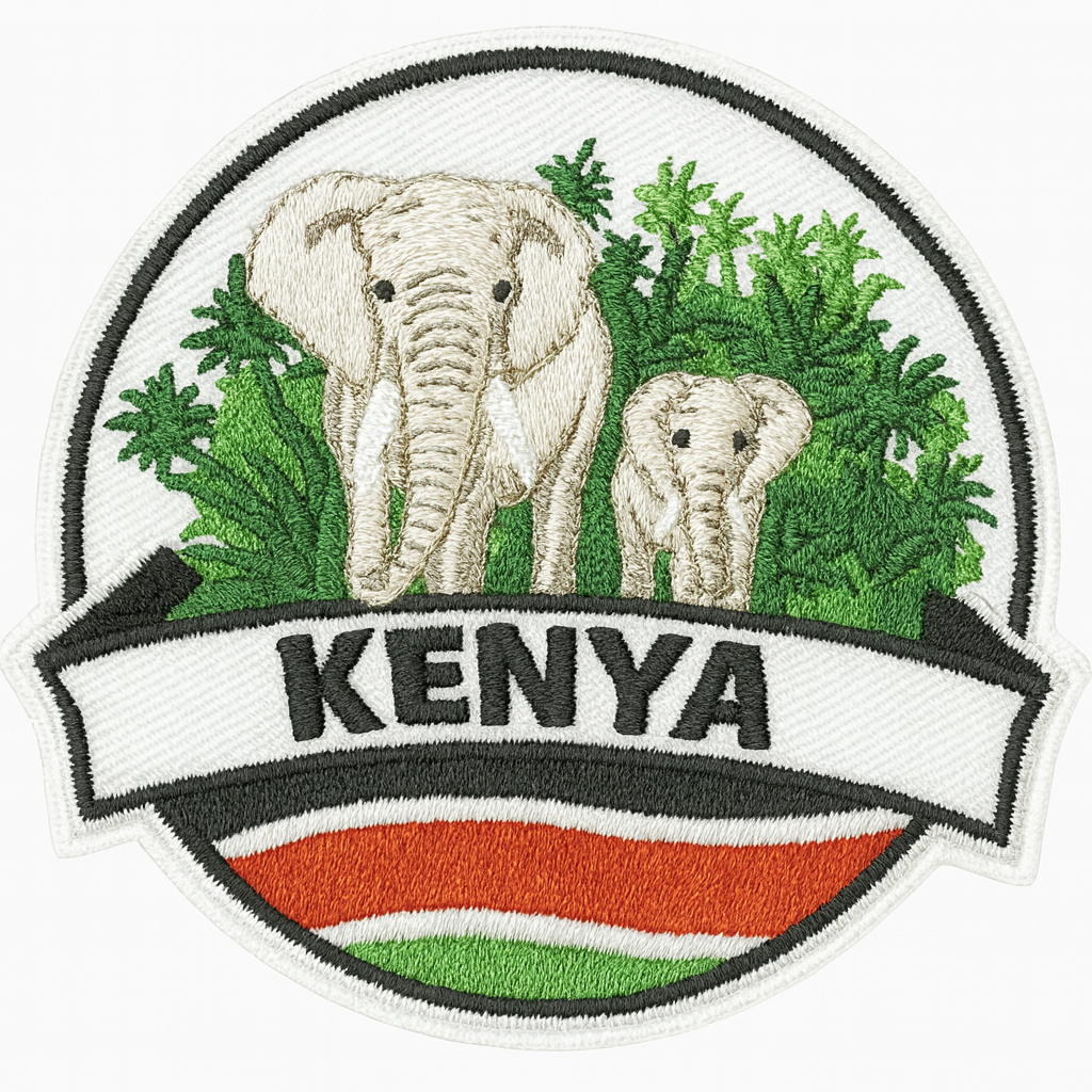 Embroidered patch example with full coverage